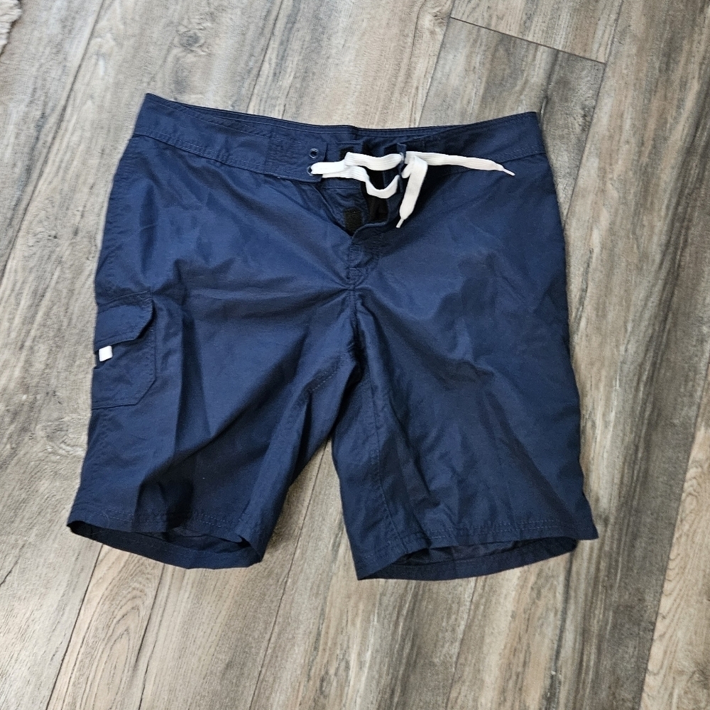 Navy Blue Cargo Shorts with Drawstring